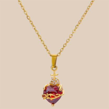 Sacred Heart Sagrado Corazón Stainless Steel Necklace