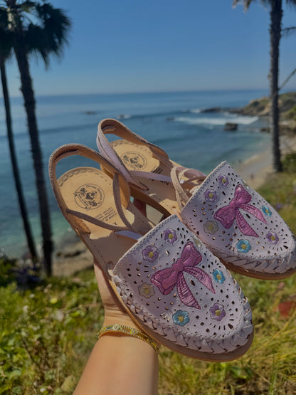 Coquetta Lace Up White Leather Huaraches