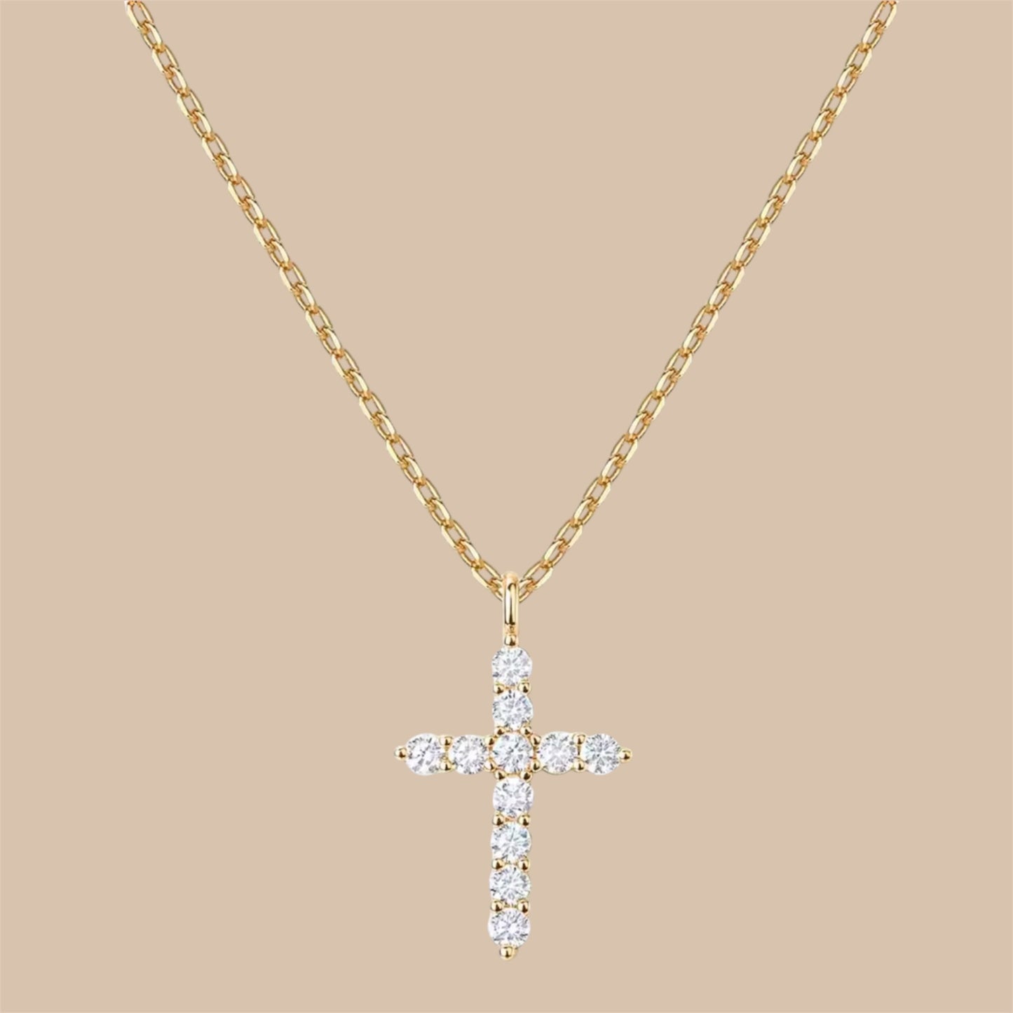 Cross Zirconia Elegant Stainless Steel Necklace