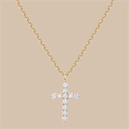 Cross Zirconia Elegant Stainless Steel Necklace