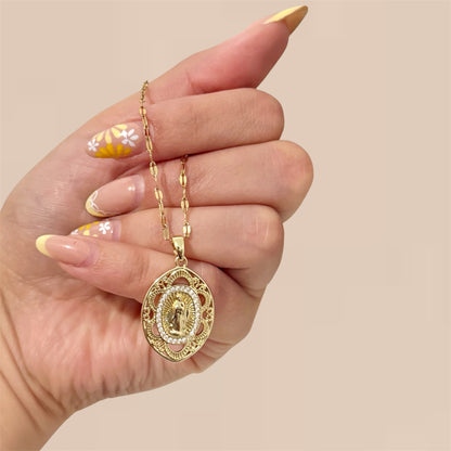 Virgin Mary Virgencita Necklaces Stainless Steel