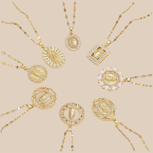 Virgin Mary Virgencita Necklaces Stainless Steel